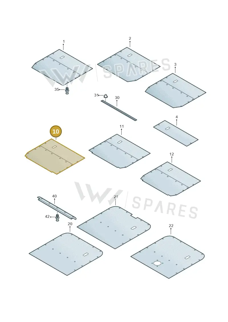7H0867521H3Y8 — Volkswagen TRANSPORTER/4MOTION    07 (2006-2007) diagram 410867600, position 10