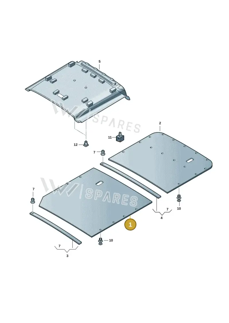 7H0867521H3Y8 — Volkswagen Caravelle (2019-2024) diagram 7ep867050, position 1