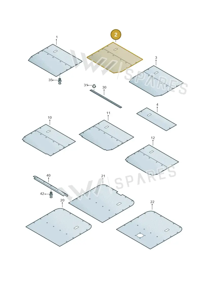 7H0867521N3Y8 — Volkswagen TRANSPORTER/4MOTION    07 (2006-2007) diagram 410867600, position 2