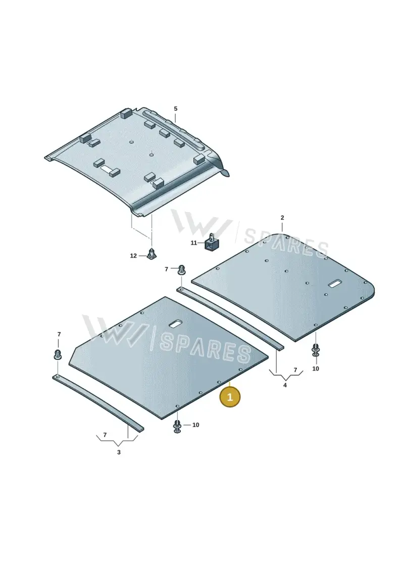 7H0867521N3Y8 — Volkswagen Caravelle (2019-2024) diagram 7ep867050, position 1