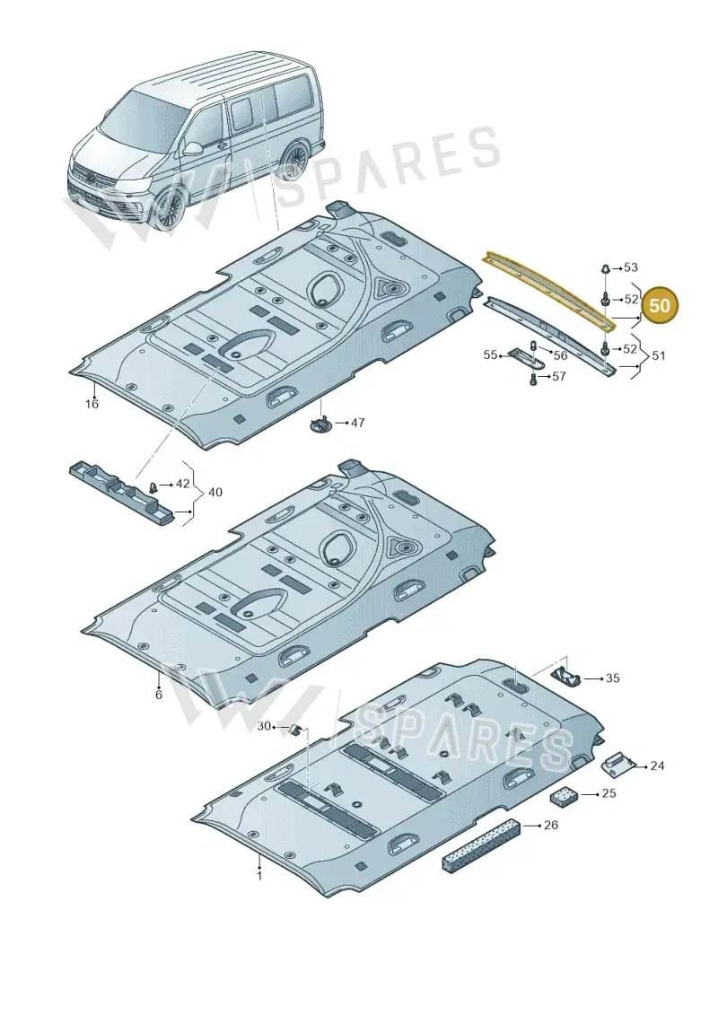 7H0867625GX30 — Volkswagen Caravelle (2015-2019) diagram 861867650, position 50