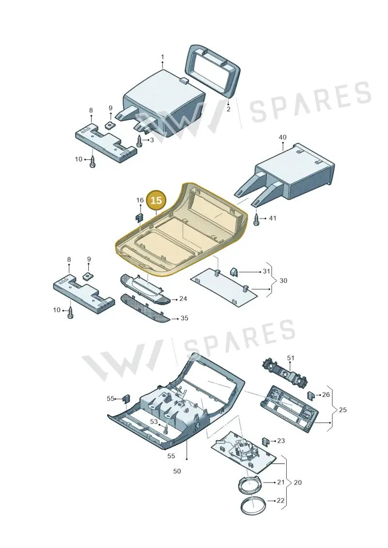 7H0868438CY20 — Volkswagen Caravelle (2015-2019) diagram 861867500, position 15