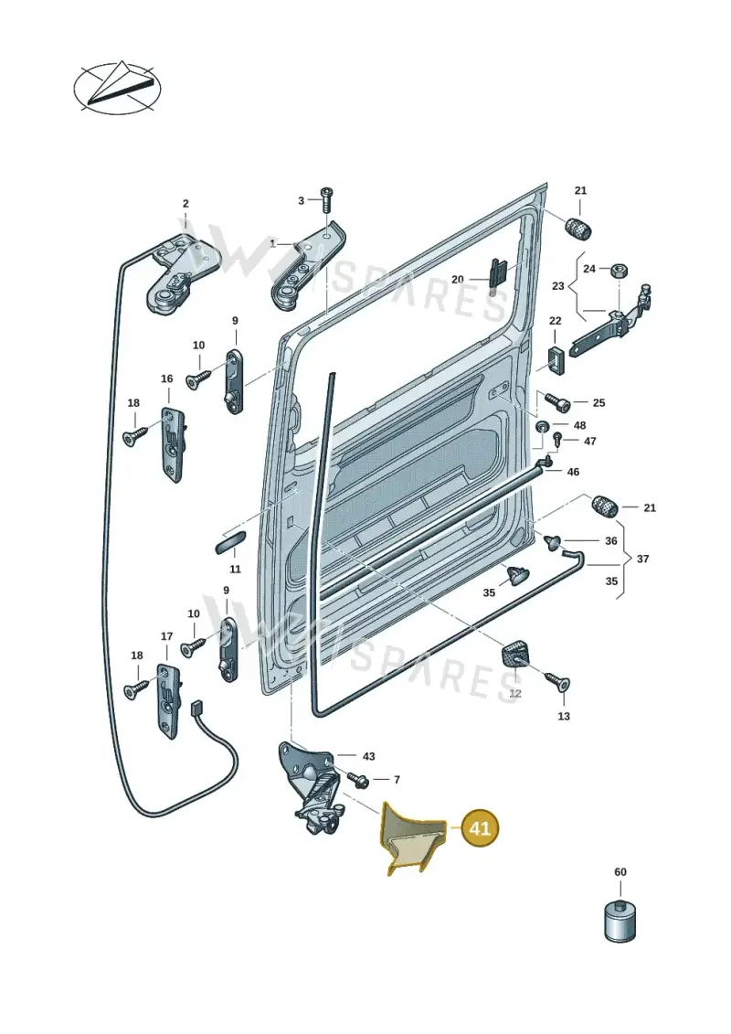 7H0868639C9B9 — Volkswagen Caravelle (2019-2024) diagram 7ep843100, position 41