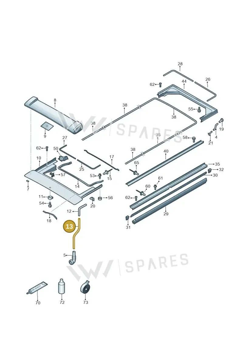 7H0877221A — Volkswagen Caravelle (2019-2024) diagram 452875000, position 13