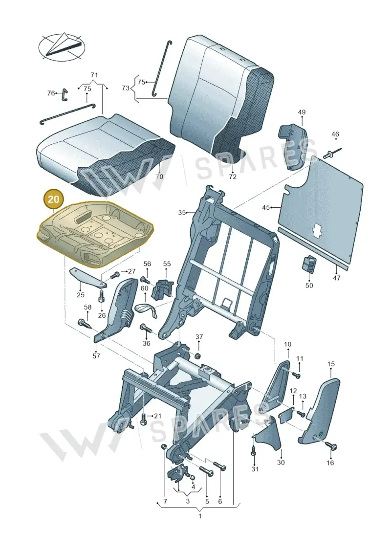 7H0881303G — Volkswagen Caravelle (2019-2024) diagram 861883220, position 20