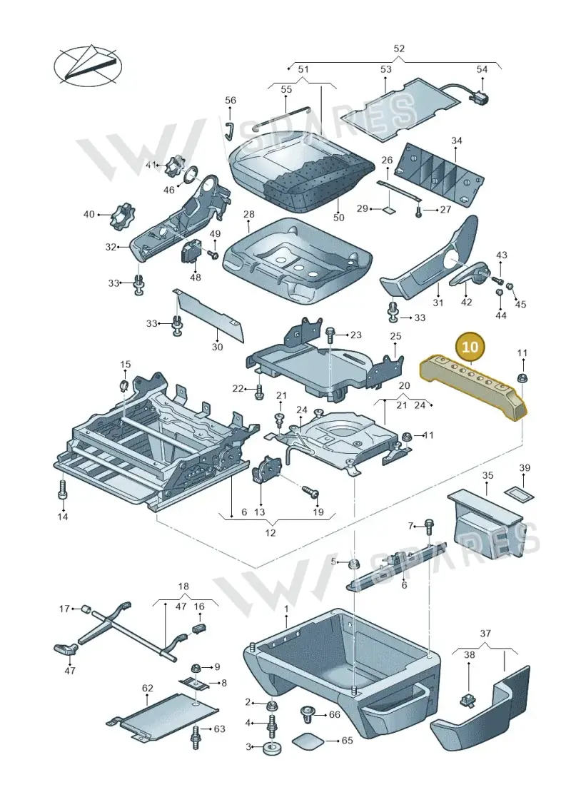 7H0881588B — Volkswagen Transport. multivan (2019-2024) diagram 861881000, position 10