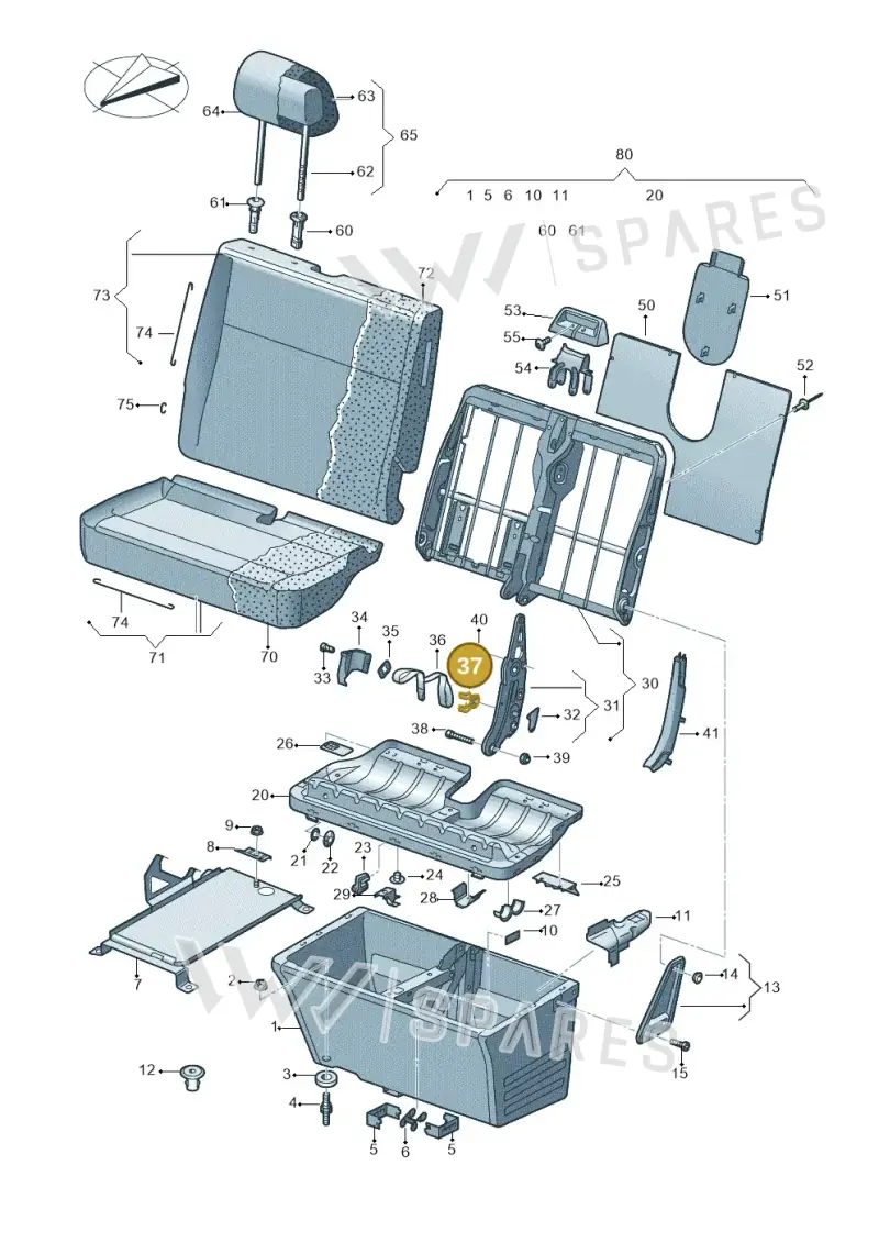 7H0881606 — Volkswagen Transp. caravelle (2008-2009) diagram 479881100, position 37