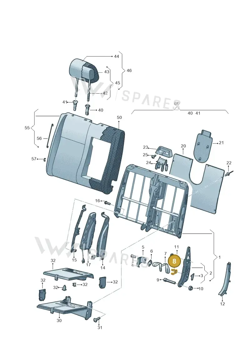 7H0881606 — Volkswagen Transp. caravelle (2011-2015) diagram 679881200, position 8