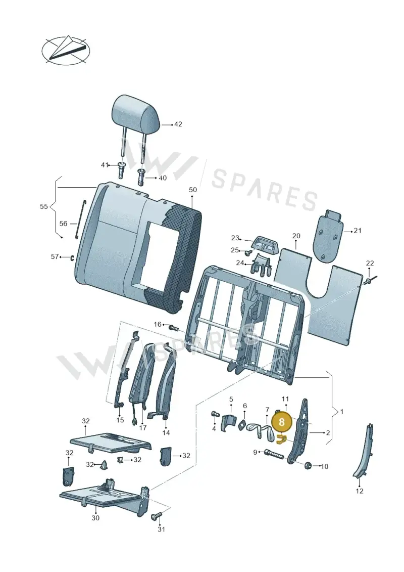 7H0881606 — Volkswagen Caravelle (2019-2024) diagram 861881200, position 8