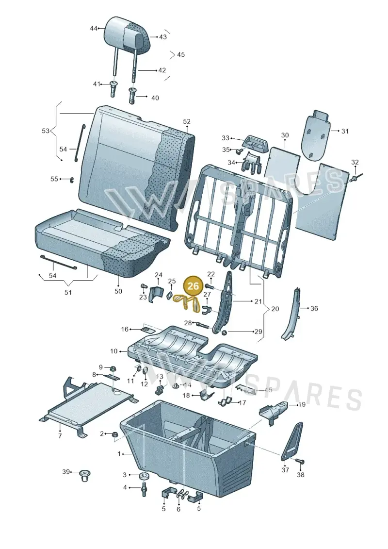 7H0882631A9B9 — Volkswagen TRANSPORTER (2003-2005) diagram 410881100, position 26