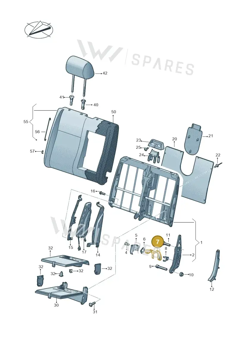 7H0882631A9B9 — Volkswagen Caravelle (2019-2024) diagram 861881200, position 7