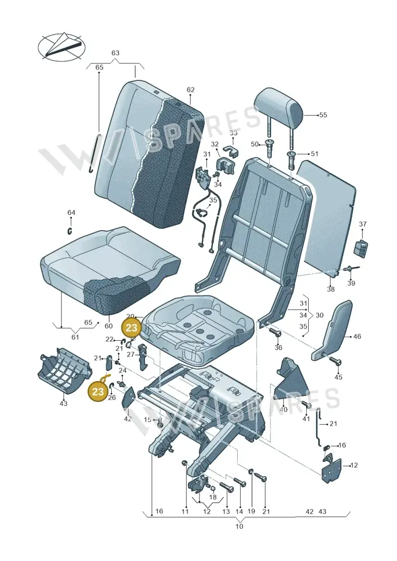 7H0883169 — Volkswagen Caravelle (2019-2024) diagram 861883200, position 23