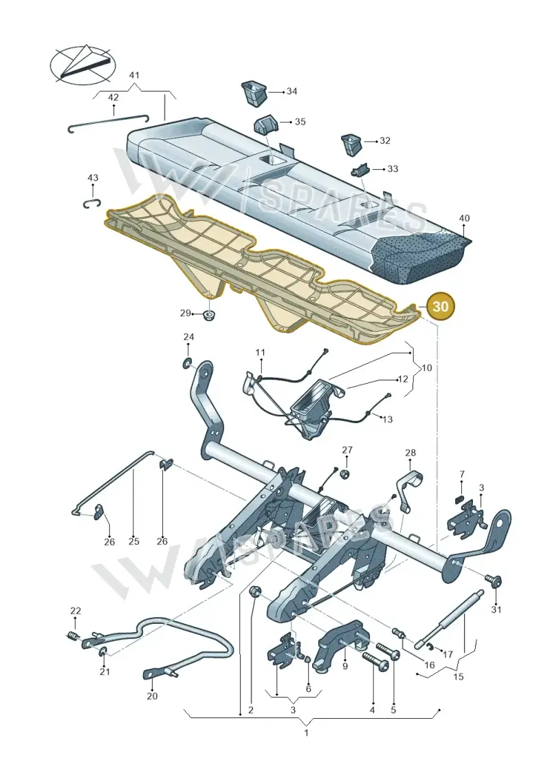 7H0885063C01A — Volkswagen Caravelle (2019-2024) diagram 861885000, position 30