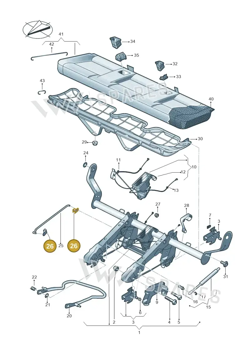 7H0885227 — Volkswagen Caravelle (2019-2024) diagram 861885000, position 26