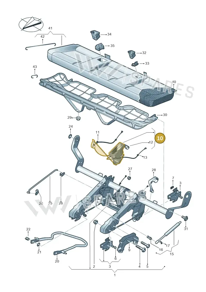 7H0886639 — Volkswagen Caravelle (2019-2024) diagram 861885000, position 10