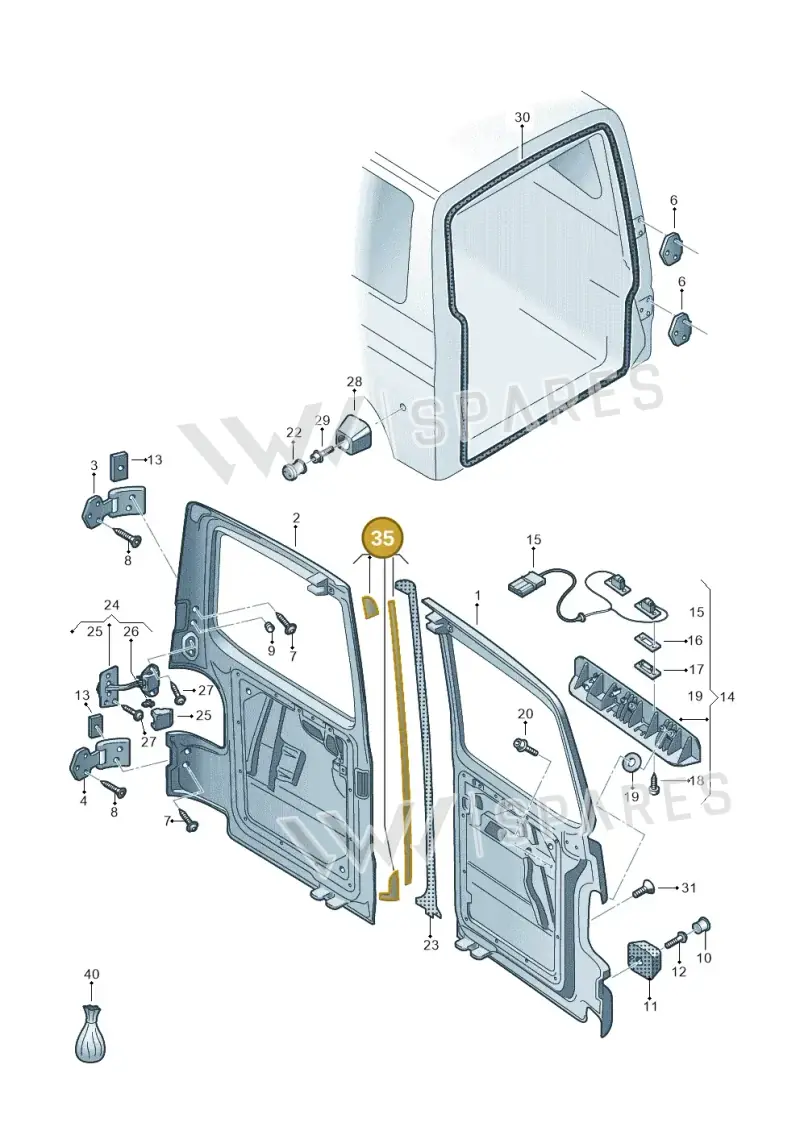 7H0898529 — Volkswagen Caravelle (2019-2024) diagram 410827500, position 35