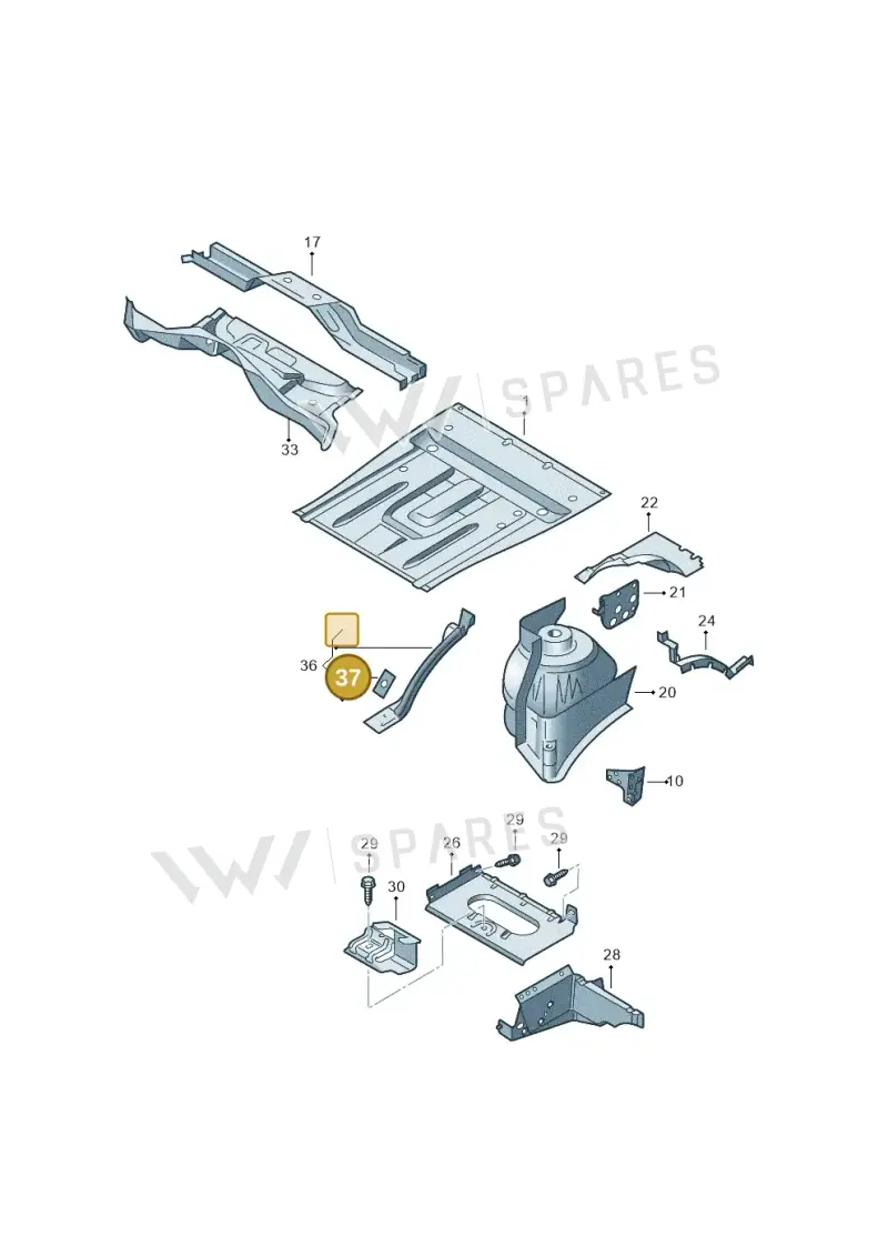 7H0907287 — Volkswagen Transp. caravelle (2011-2015) diagram 410801100, position 37