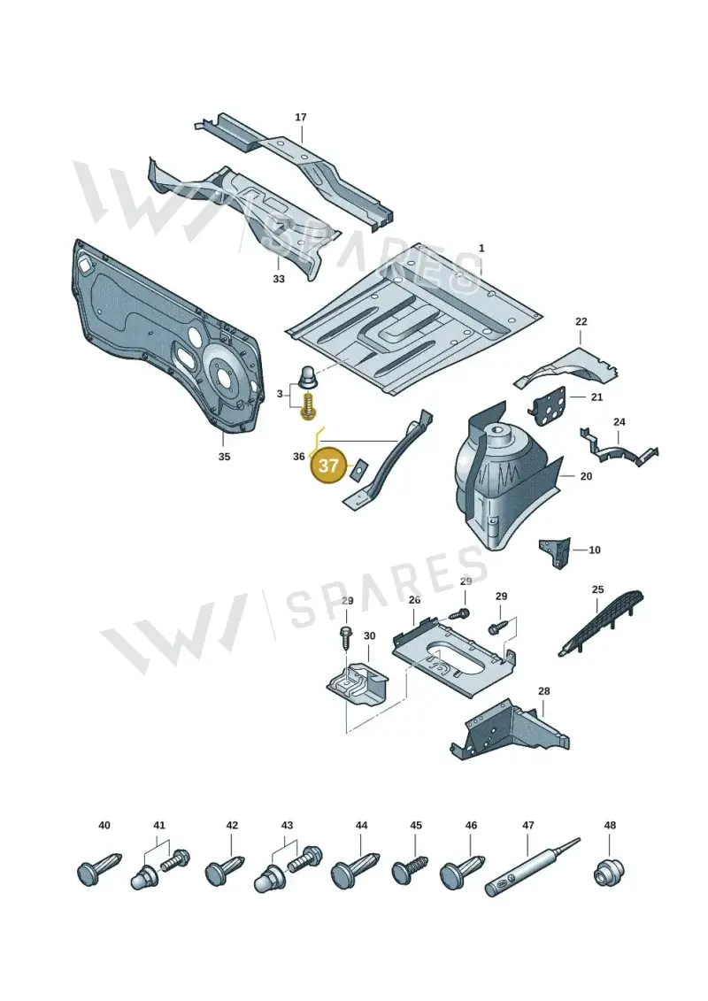 7H0907287 — Volkswagen Transport. multivan (2019-2024) diagram 7em801010, position 37