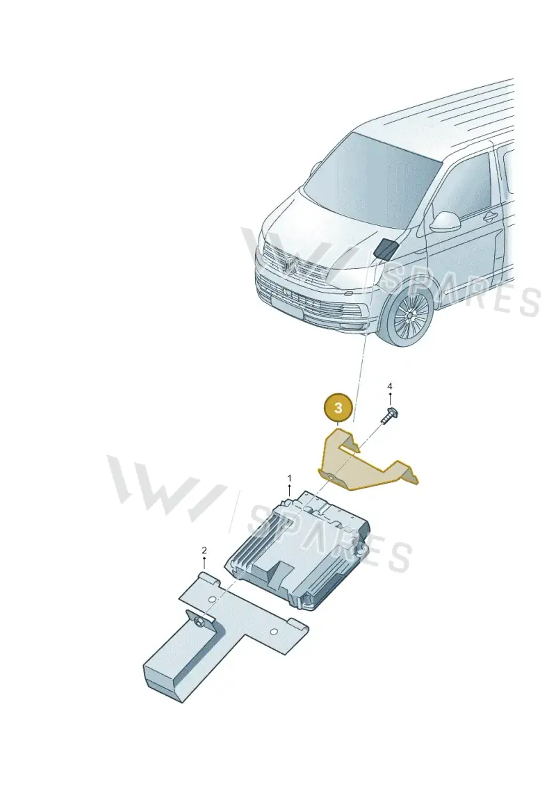 7H0907393 — Volkswagen Transport. multivan (2019-2024) diagram 861906200, position 3