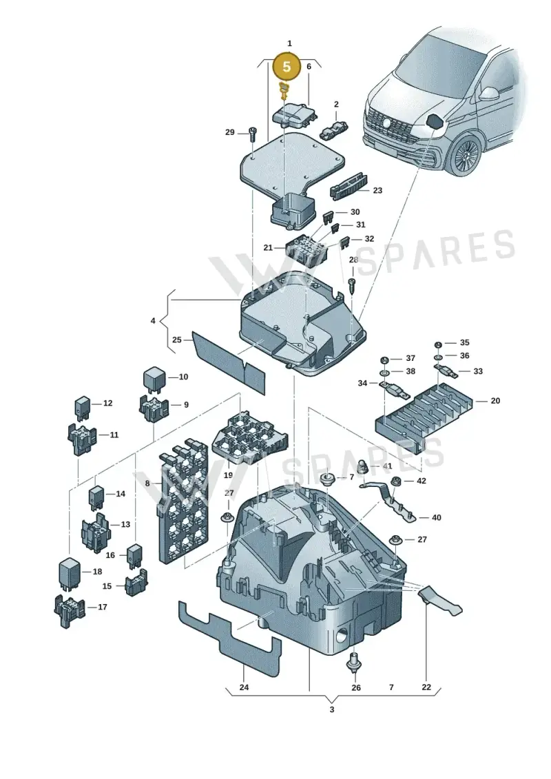7H0907500 — Volkswagen Transport. multivan (2019-2024) diagram 7ep937020, position 5