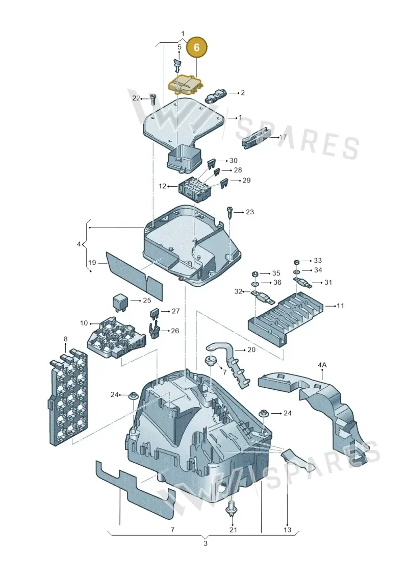 7H0907613 — Volkswagen Transp. caravelle (2011-2015) diagram 410937100, position 6