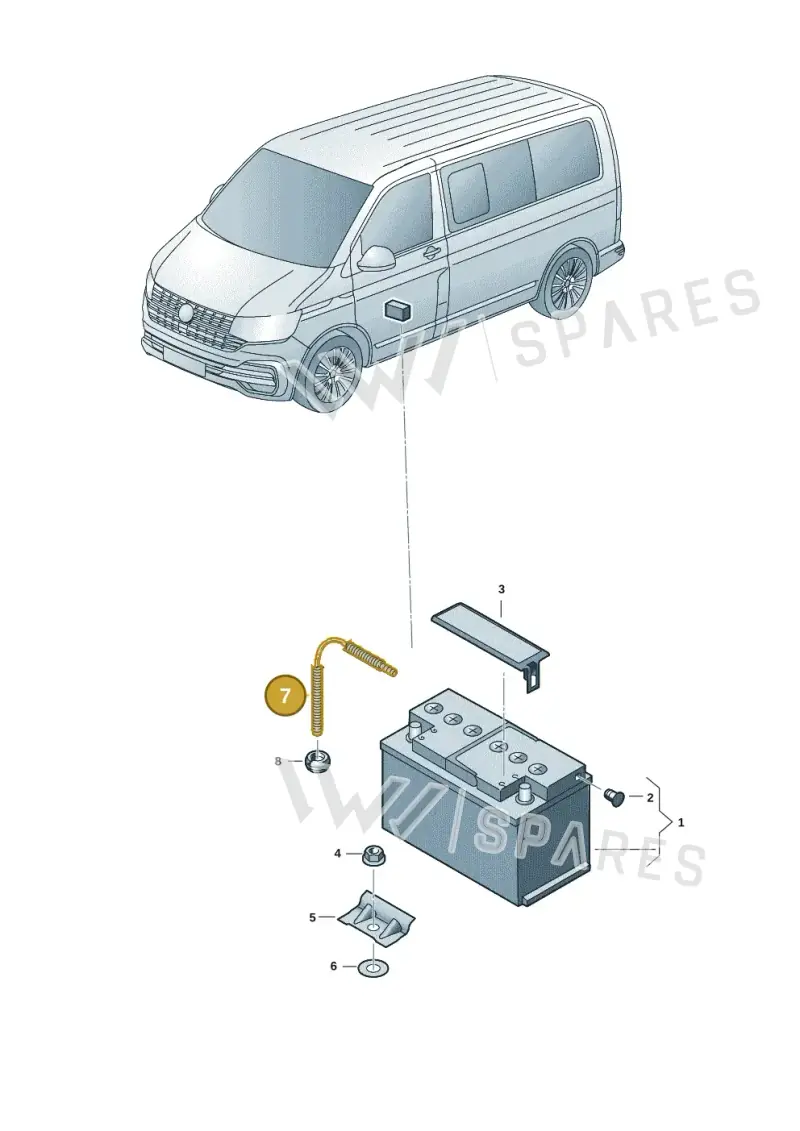 7H0915531B — Volkswagen Transport. multivan (2019-2024) diagram 7em915010, position 7