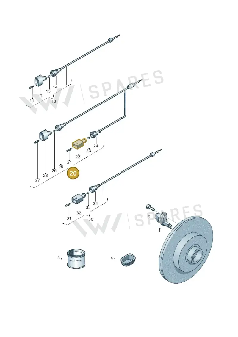 7H0927904C — Volkswagen Transp. caravelle (2011-2015) diagram 410927010, position 20