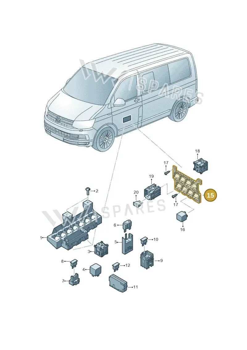 7H0937503 — Volkswagen Caravelle (2015-2019) diagram 861937050, position 15