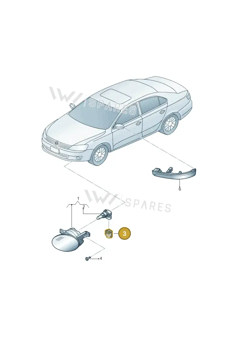 7H0941165 — Volkswagen Jetta 1.4 (2013-2015) diagram 692941400, position 3