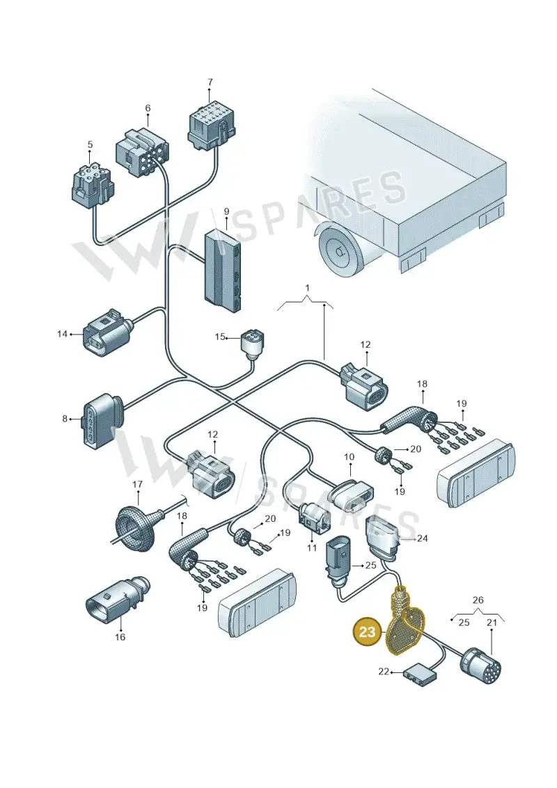 7H0945527 — Volkswagen Single-cab transp. (2019-2024) diagram 862972810, position 23