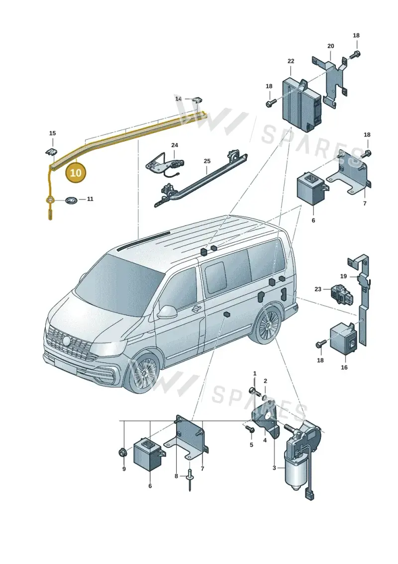 7H0959975B — Volkswagen Transport. multivan (2019-2024) diagram 7em959000, position 10