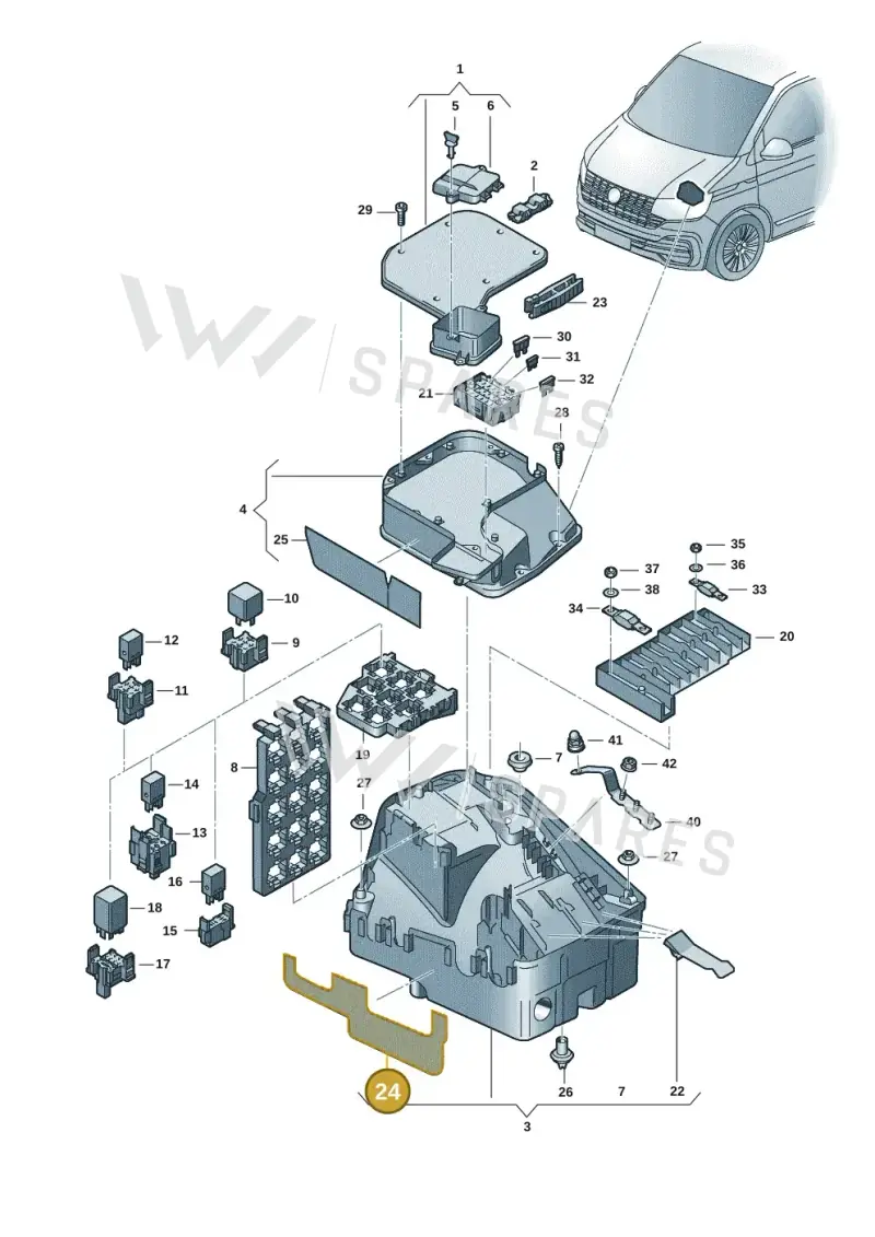 7H0971461A — Volkswagen Transport. multivan (2019-2024) diagram 7ep937020, position 24