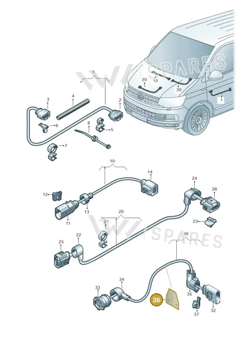 7H0971461E — Volkswagen Caravelle (2015-2019) diagram 861971300, position 36