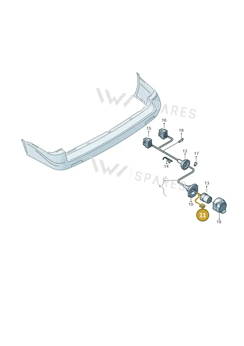 7H0971701A — Volkswagen Caddy Maxi Kombi (2010-2015) diagram 443972850, position 11