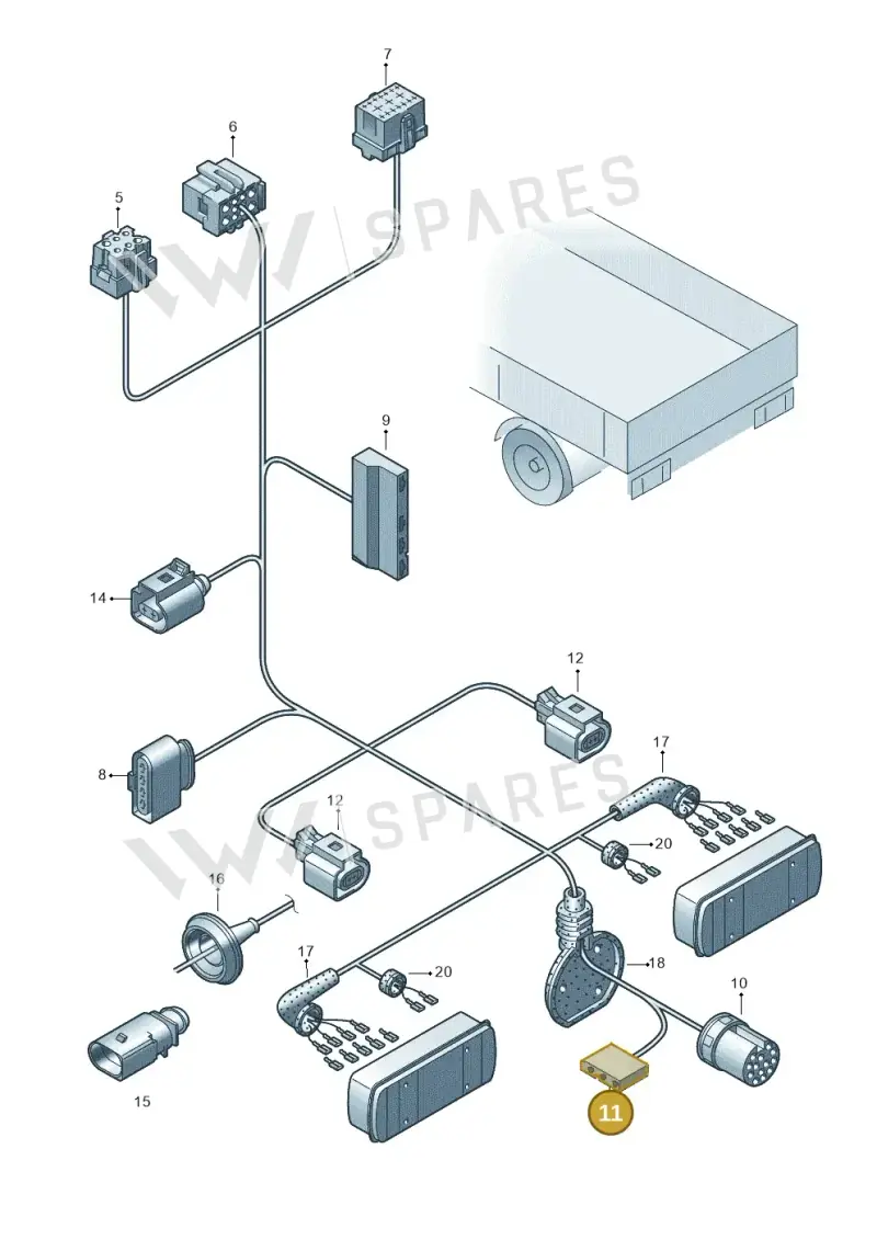 7H0971701A — Volkswagen Transp. dropside (2011-2015) diagram 680972790, position 11