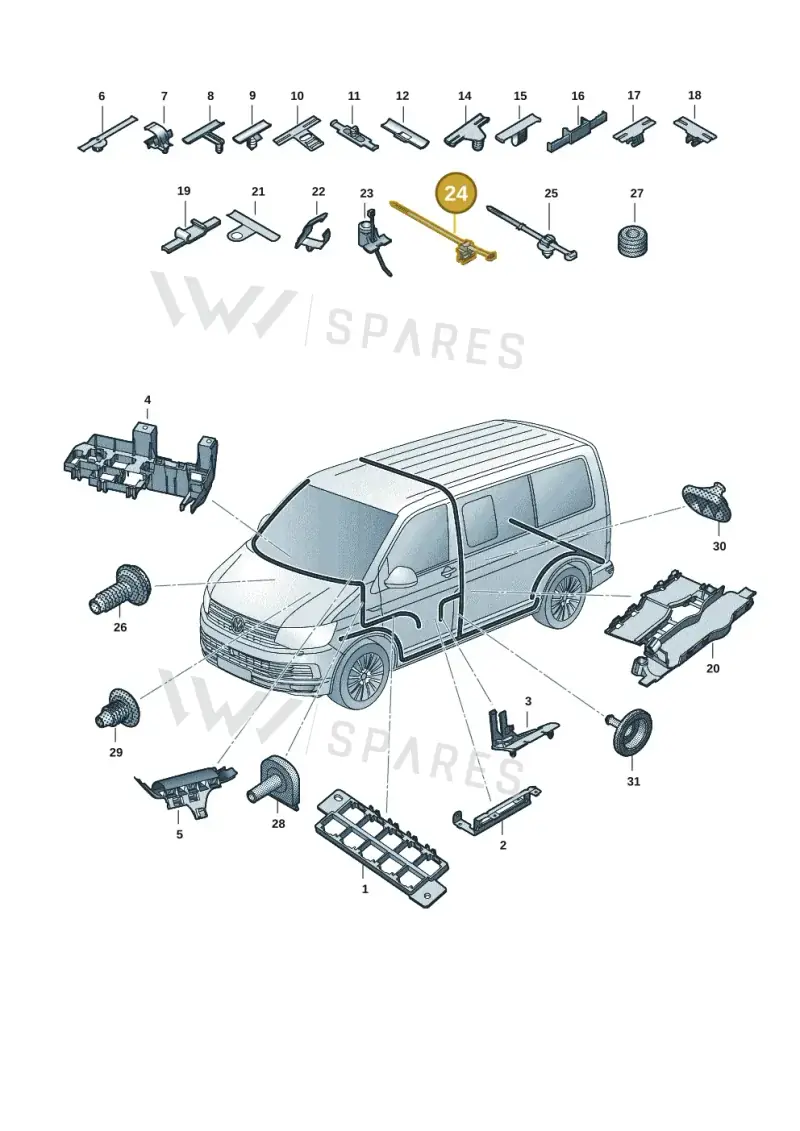 7H0971838C — Volkswagen Transport. multivan (2019-2024) diagram 7em971081, position 24