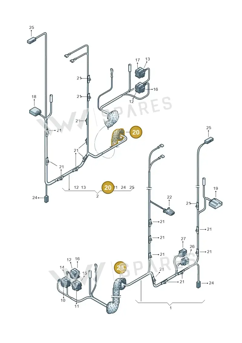 7H0971840D — Volkswagen Transp. caravelle (2011-2015) diagram 410972830, position 20