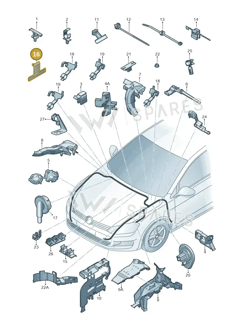 7H0971848C — Volkswagen Golf 2.0 (2016-2020) diagram 746971870, position 16