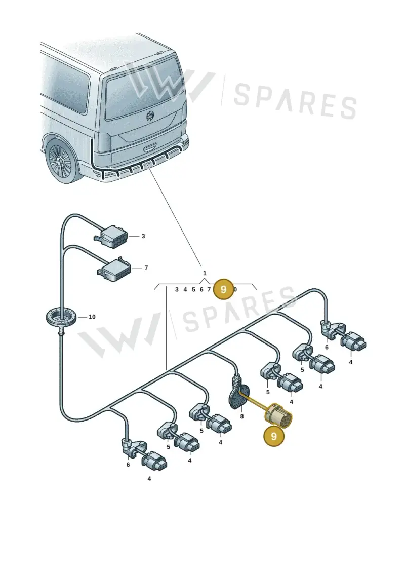 7H0971978 — Volkswagen Transport. multivan (2019-2024) diagram 7ep972085, position 9