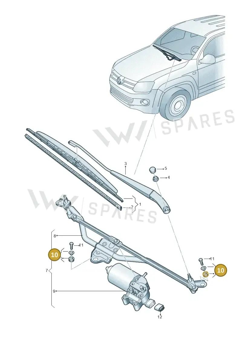 7H0998754 — Volkswagen Amarok twin cab (2009-2012) diagram 683955000, position 10