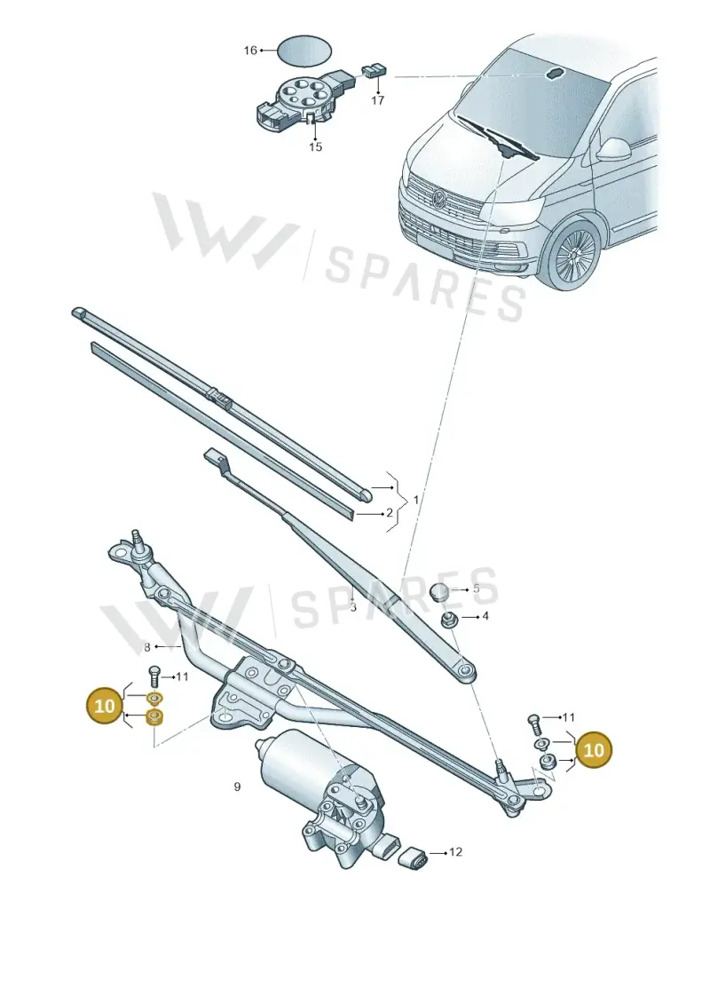 7H0998754 — Volkswagen Caravelle (2015-2019) diagram 861955000, position 10