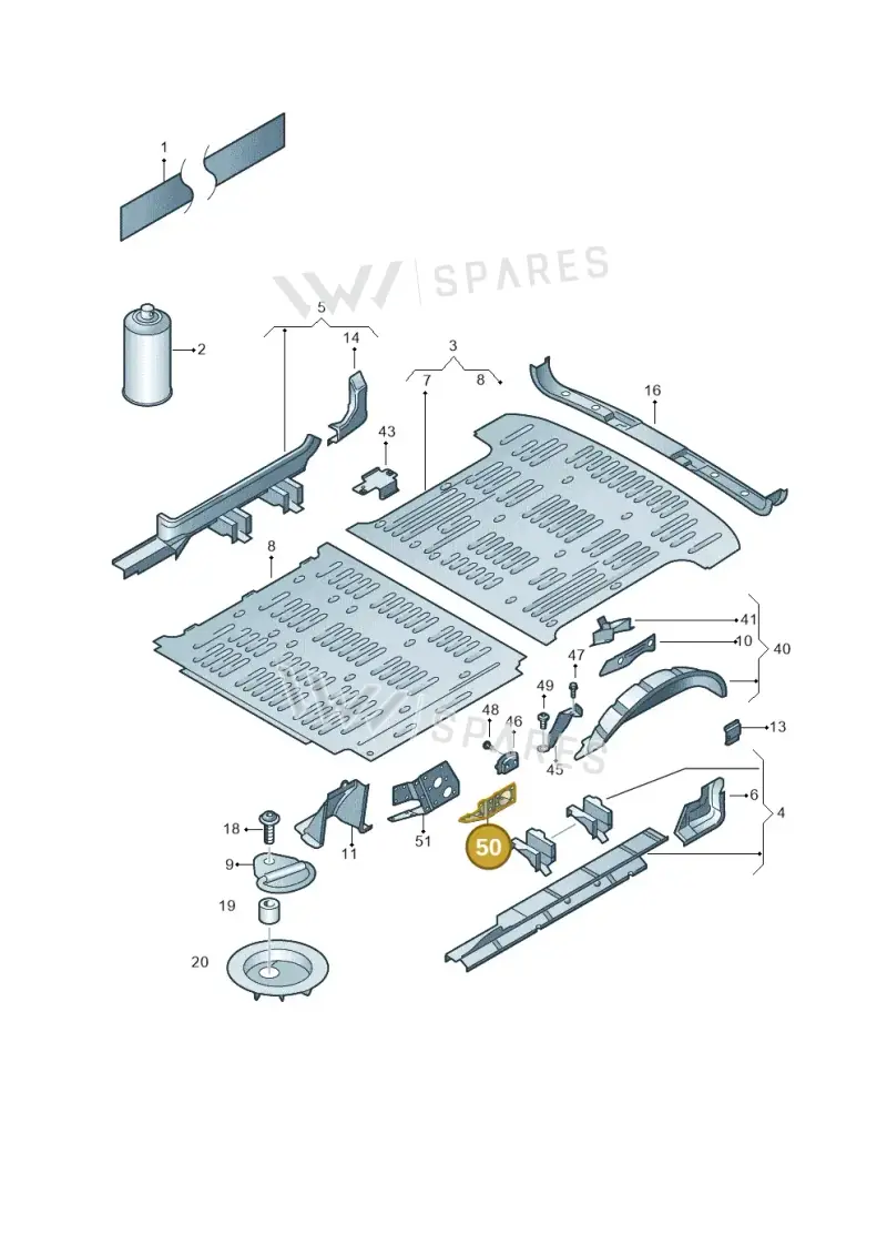 7H1803893 — Volkswagen TRANSPORTER/4MOTION    06 (2005-2006) diagram 410801200, position 50