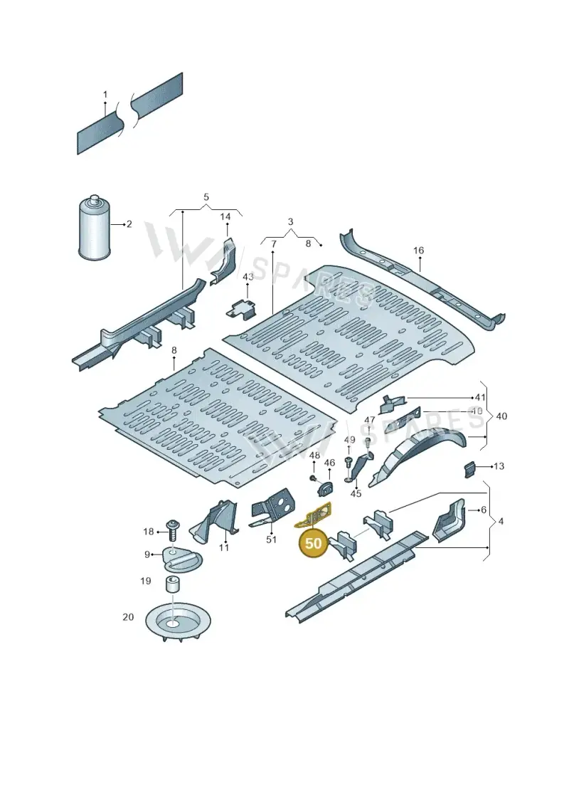 7H1803894 — Volkswagen TRANSPORTER/4MOTION    06 (2005-2006) diagram 410801200, position 50