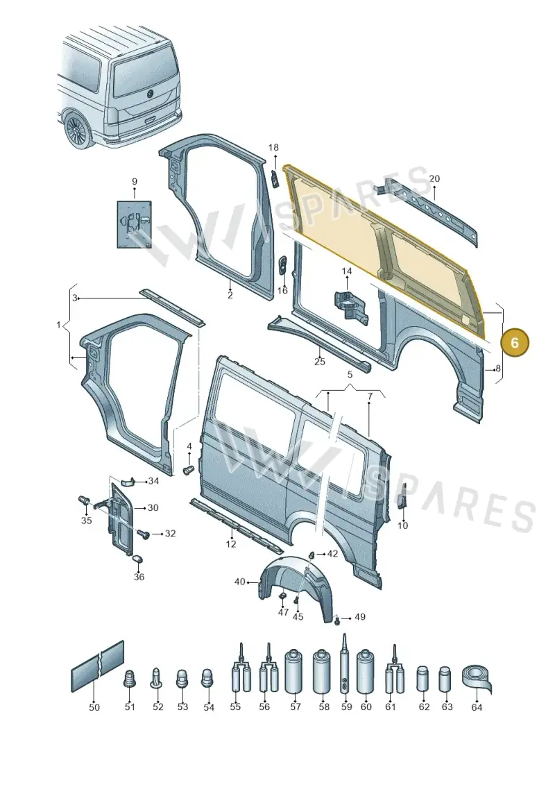 7H1809160AL — Volkswagen Transport. multivan (2019-2024) diagram 861809200, position 6
