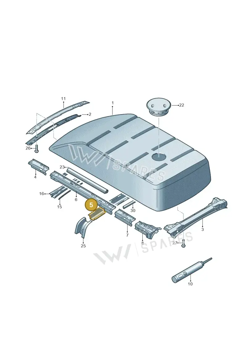 7H1817325B — Volkswagen Caravelle (2015-2019) diagram 861817020, position 5