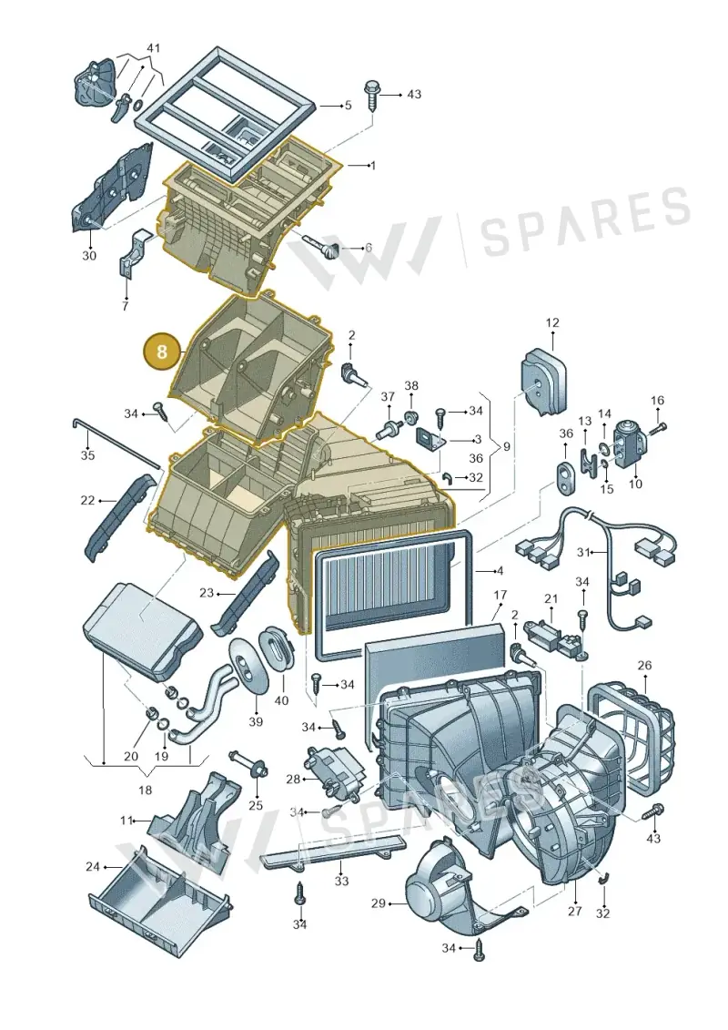 7H1819352 — Volkswagen Transp. caravelle (2008-2009) diagram 410820000, position 8