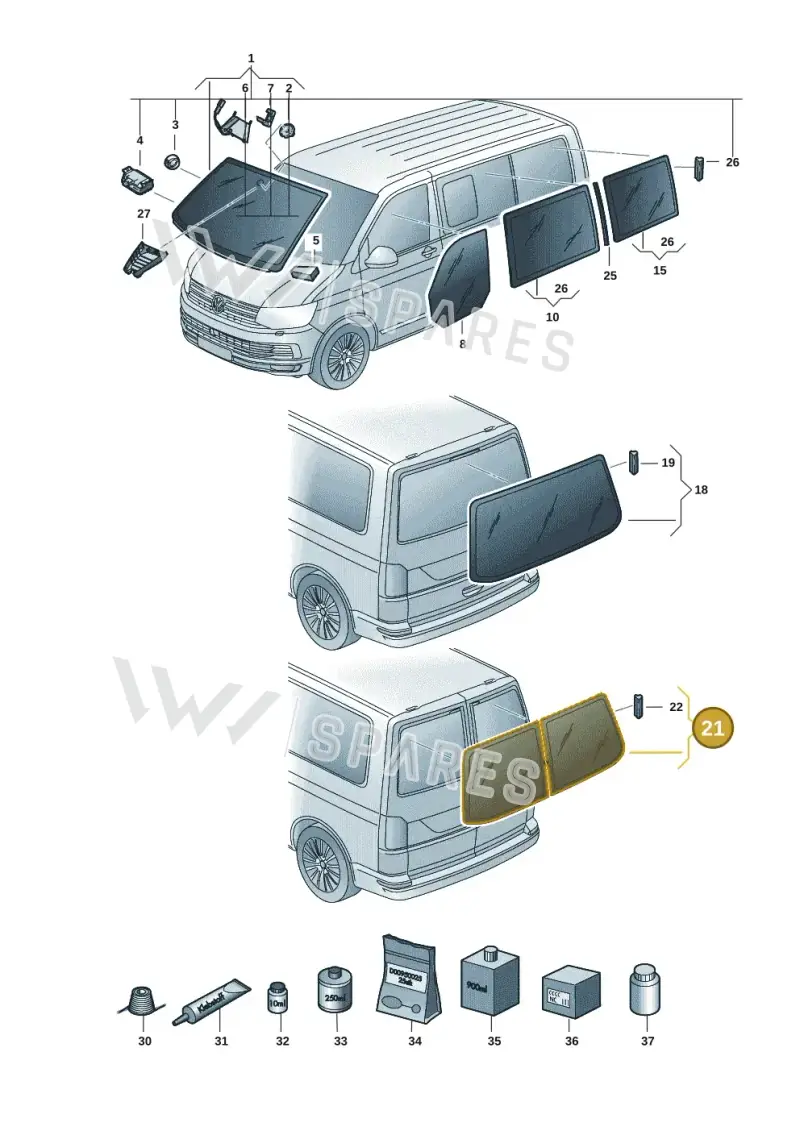 7H1845501C — Volkswagen Caravelle (2019-2024) diagram 7ep845000, position 21