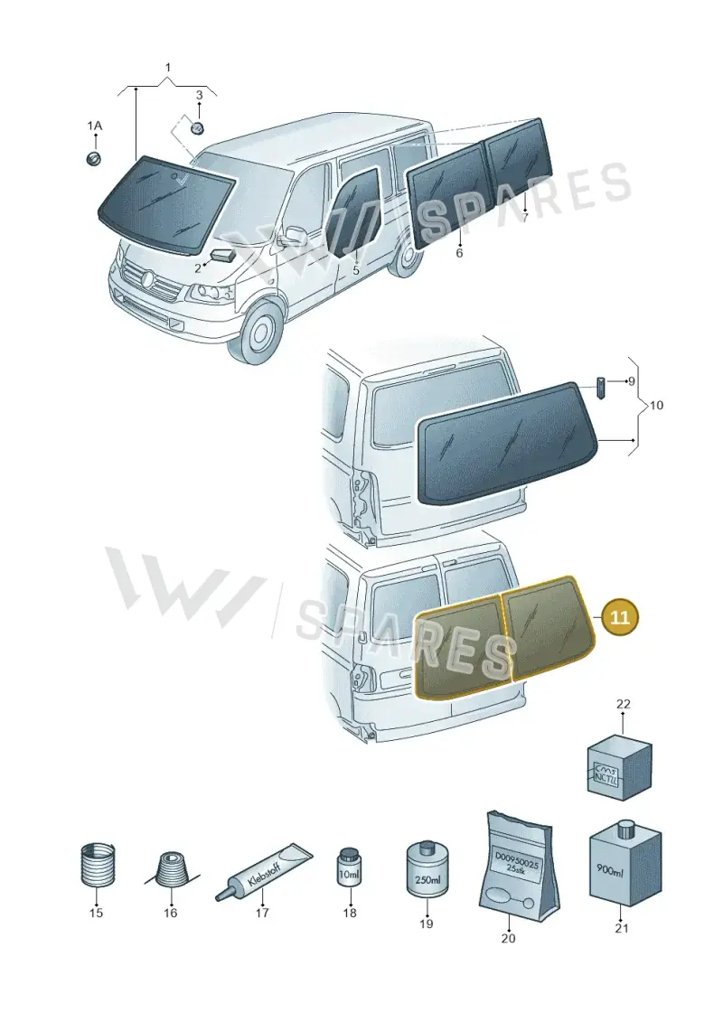 7H1845501E — Volkswagen Transp. caravelle (2011-2015) diagram 410845000, position 11