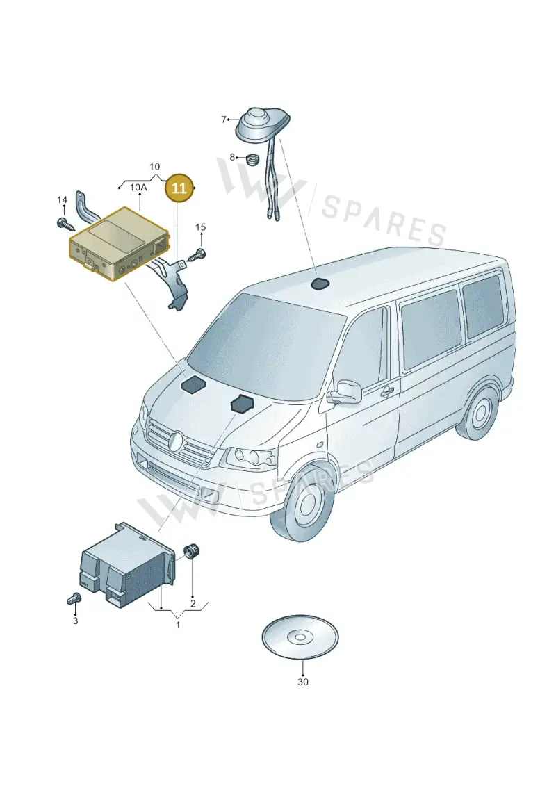 7H1919896A — Volkswagen Transp. caravelle (2008-2009) diagram 410035000, position 11
