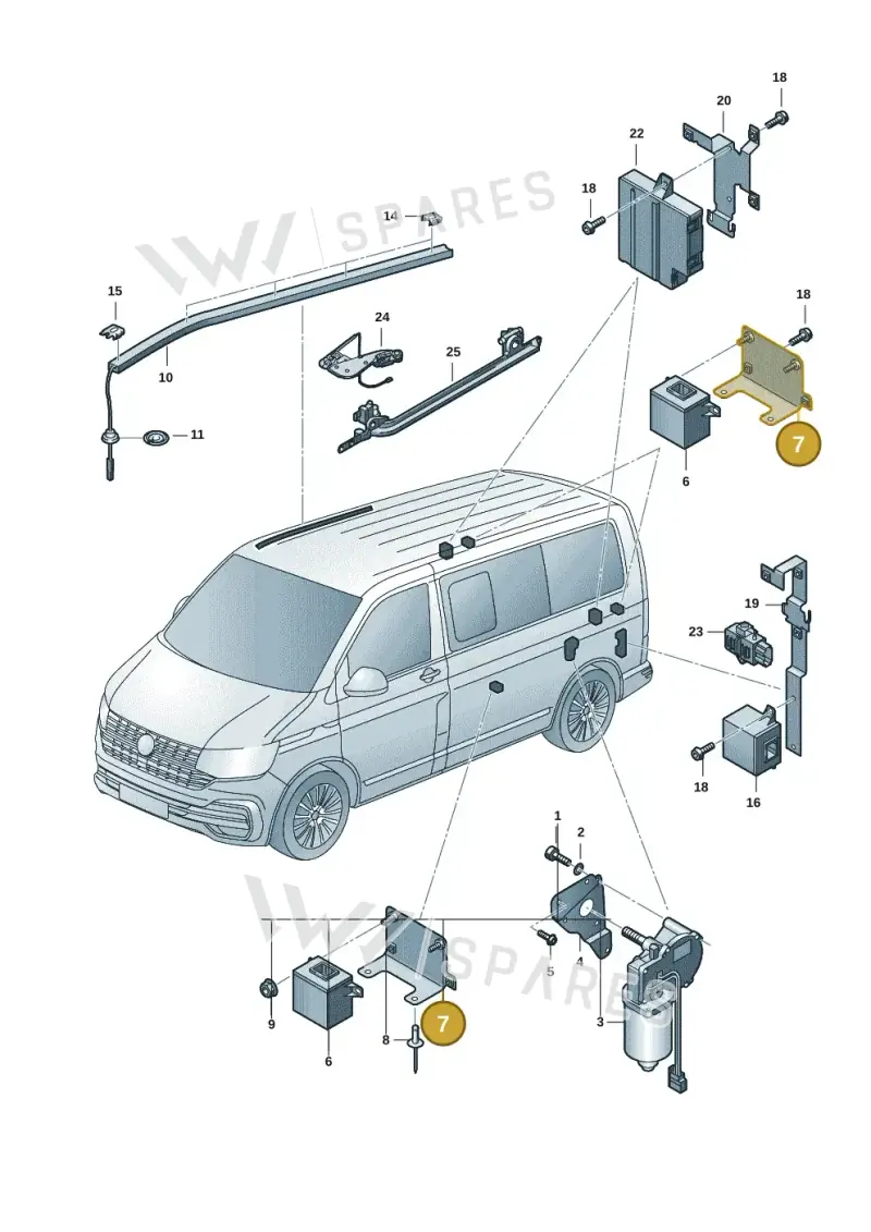 7H1937535D — Volkswagen Transport. multivan (2019-2024) diagram 7em959000, position 7